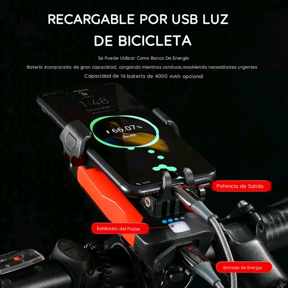 Linterna Bicicleta Soporte De Celular