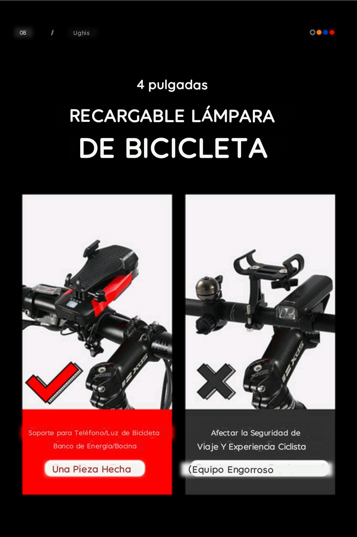 Linterna Bicicleta Soporte De Celular