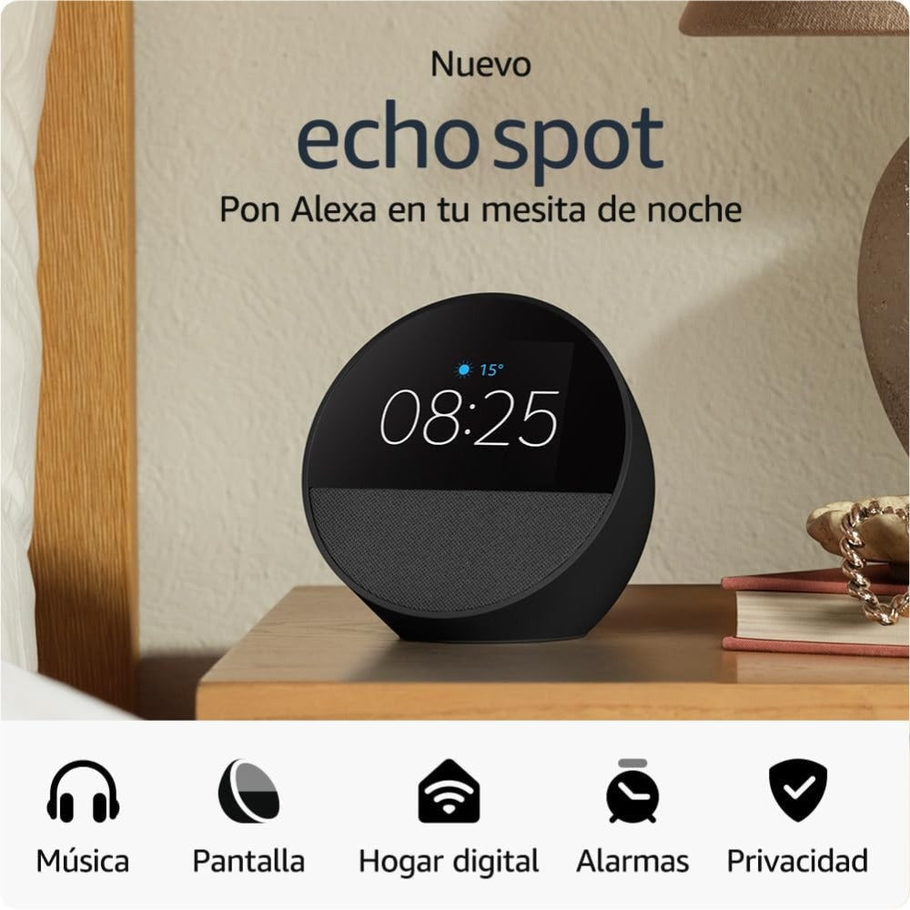 Par Inteligente Alexa Echospot Negro