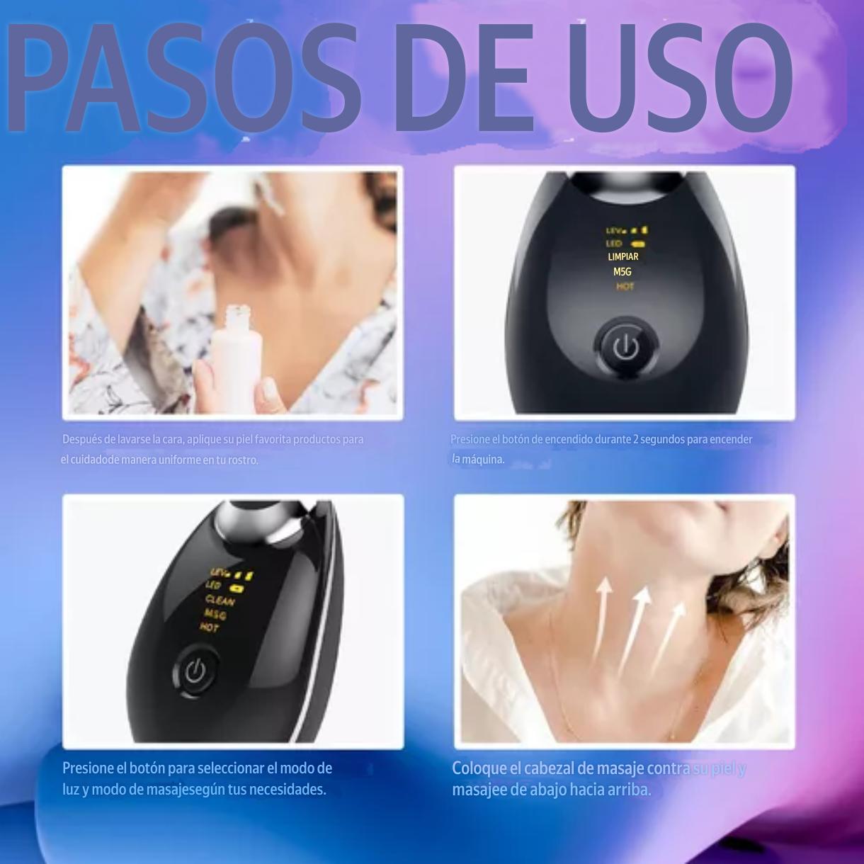 Masajeador Reafirmante Facial con 3 LED