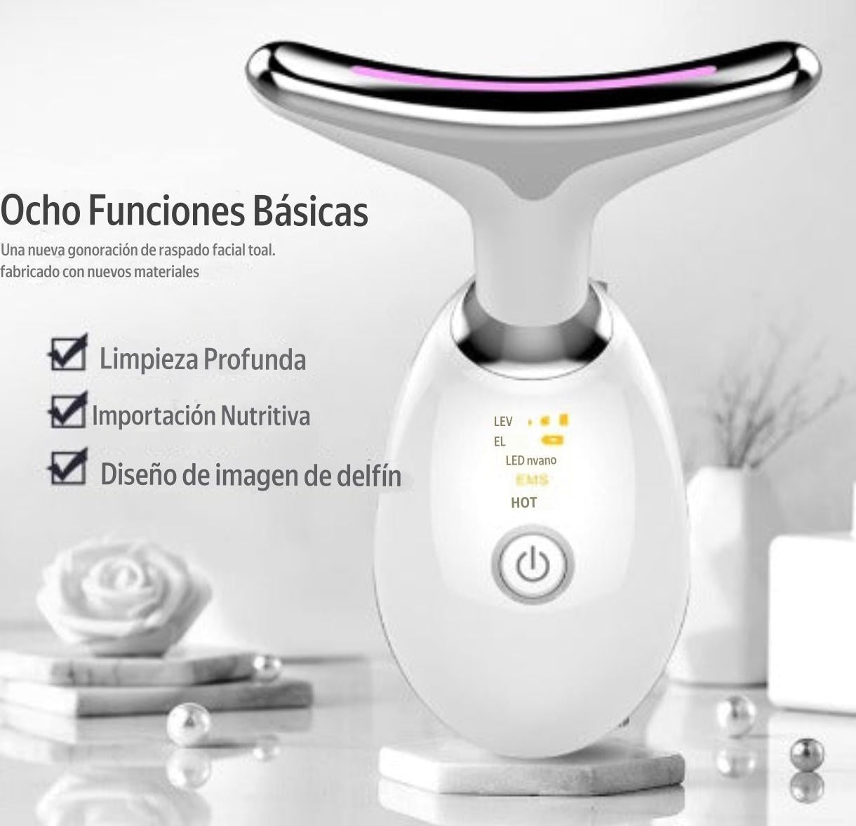 Masajeador Reafirmante Facial con 3 LED